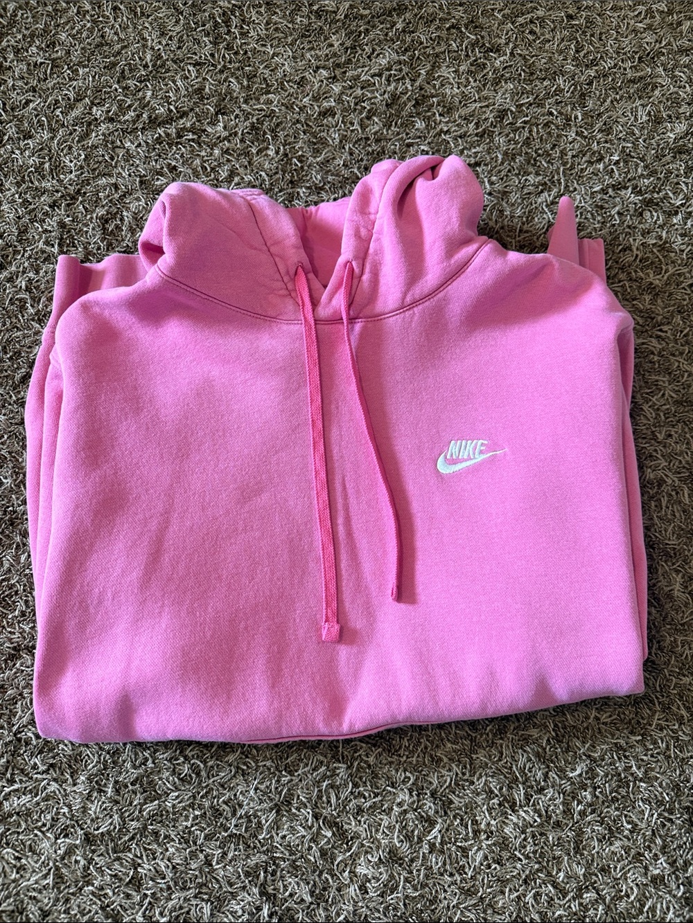 Nike Pink Pullover Hoodie with White Logo